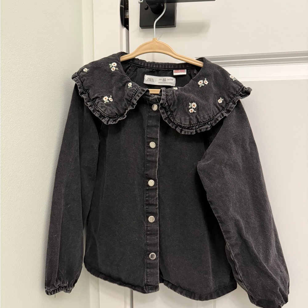 Zara Denim Floral Kids blouse